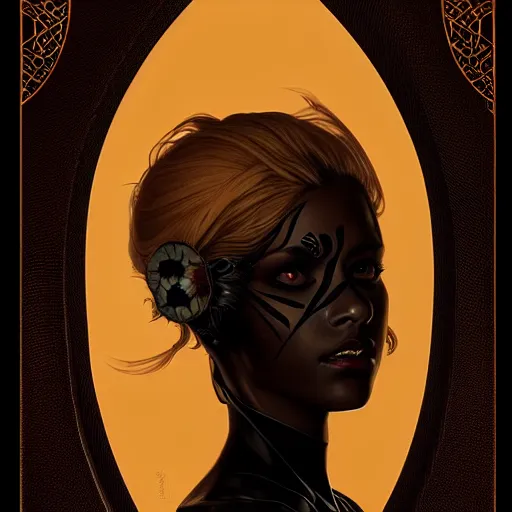 Image similar to symmetry!! portrait of a silhouette of a woman in the world of edward hopprr, horror, fashion, dark!! intricate, elegant, highly detailed, digital painting, artstation, concept art, smooth, sharp focus, illustration, art by artgerm and greg rutkowski and alphonse mucha