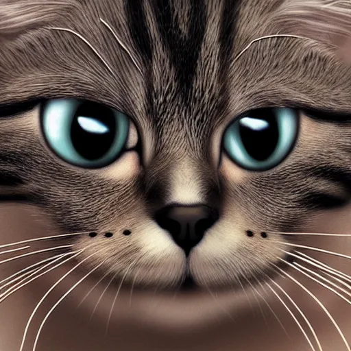 Prompt: a beautiful cat with big anime eyes digital art