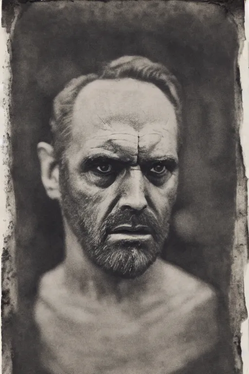 Prompt: hordak, portrait, full body, symmetrical features, silver iodide, 1 8 8 0 photograph, sepia tone, aged paper, sergio leone, master prime lenses, cinematic