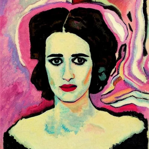 Image similar to eva green portrait, style by kandinsky, art deco, portrait,