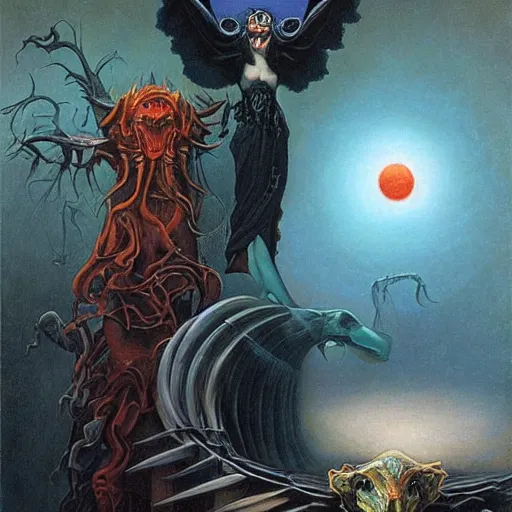 Prompt: an amazing masterpiece of art by gerald brom, the dark lord