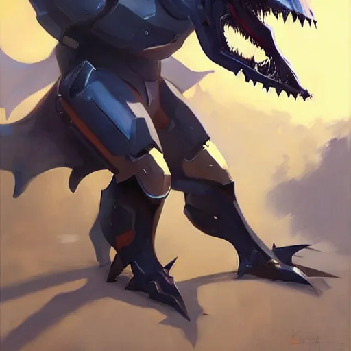 Prompt: greg manchess portrait painting of partially armored garchomp as overwatch character, medium shot, asymmetrical, profile picture, organic painting, sunny day, matte painting, bold shapes, hard edges, street art, trending on artstation, by huang guangjian, gil elvgren, ruan jia, greg rutkowski, gaston bussiere