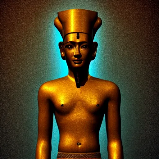 Prompt: ancient egyptian god ptah, depicted as a 3 d render, artstation, blender