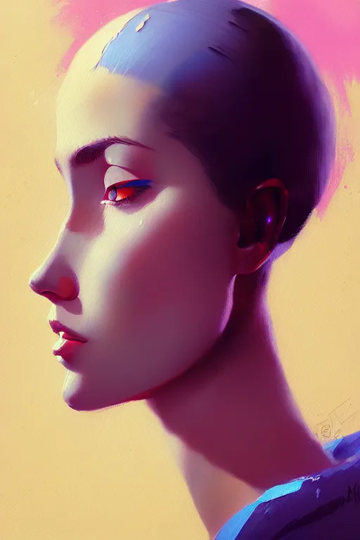 Image similar to a ultradetailed painting of a woman whos head is a tv by greg rutkowski, ilya kuvshinov and makoto shinkai trending on artstation