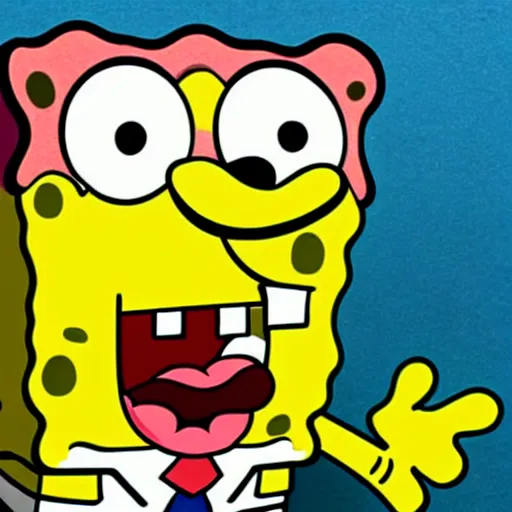 Prompt: spongebob eat patrick
