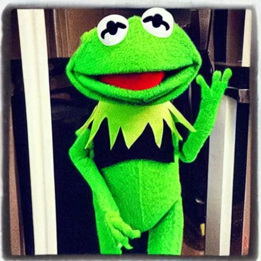 Prompt: “ kermit the frog joining a street gang ”