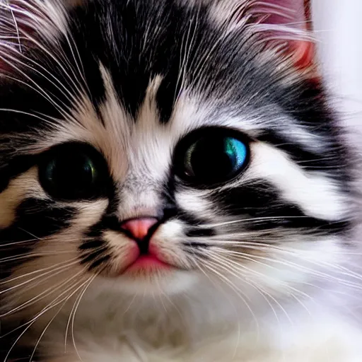 Prompt: portrait of a cute fluffy kitten, big eyes, pixar
