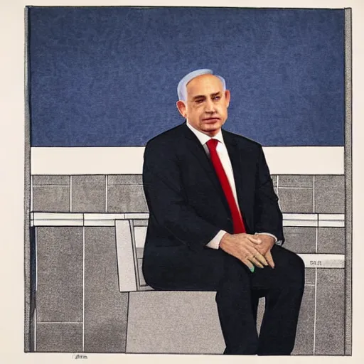 Image similar to benjamin netanyahu sitting in a toilet, photorealistic, studio