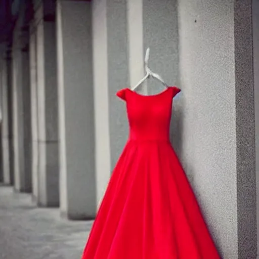 Prompt: A beautiful dress colored red, blue, yellow