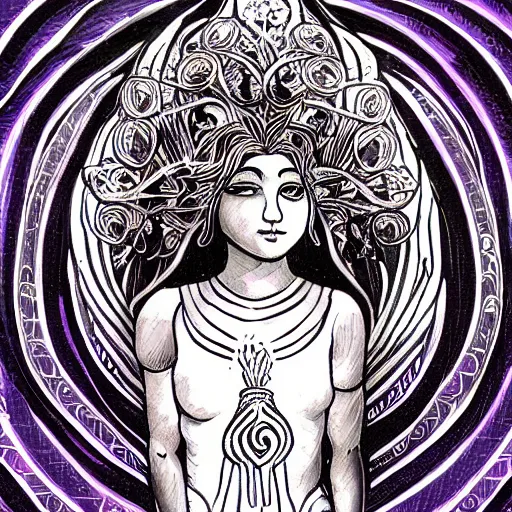 Prompt: spirit of onion, goddess with motif, nature, mother nature artstation high detail