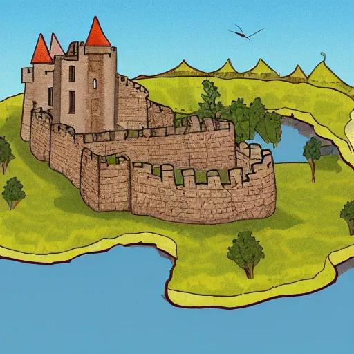 Image similar to Illustration of a medieval castle on a floating island