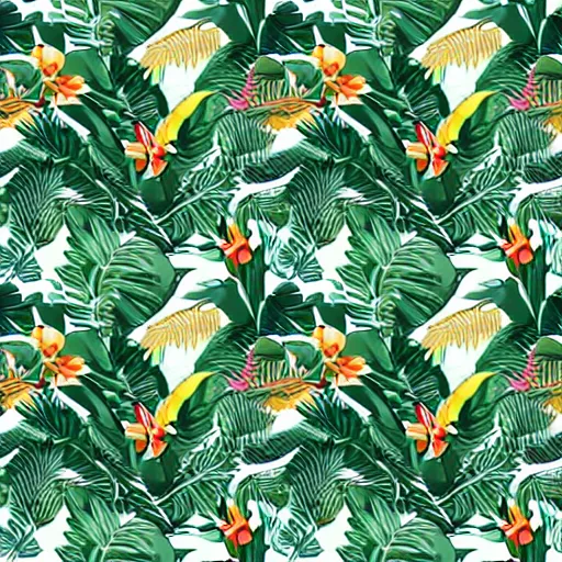 Image similar to exquisite fresh tropical print with beautiful and high resolution elements developed into seamless patterns