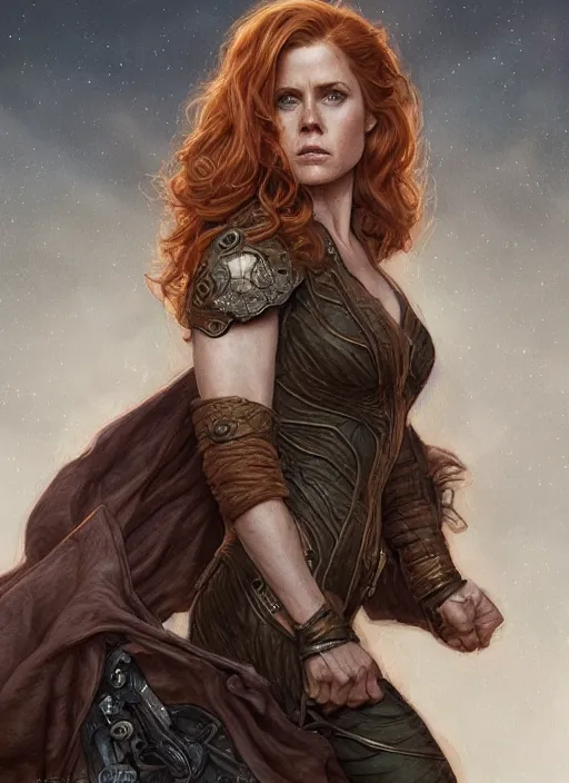 Image similar to Amy Adams as a ruggedly handsome hero, intricate, elegant, highly detailed, centered, digital painting, artstation, concept art, smooth, sharp focus, illustration, art by artgerm and donato giancola and Joseph Christian Leyendecker