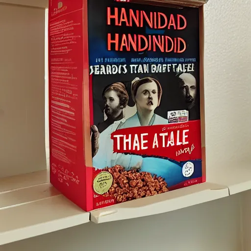 Image similar to box of handmaid's tale breakfast cereal on a shelf