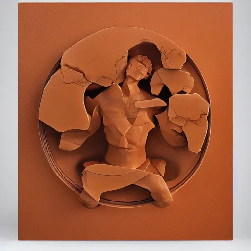 Prompt: A mapo tofu sculpture album cover, by Jama Jurabaev, oil on canvas