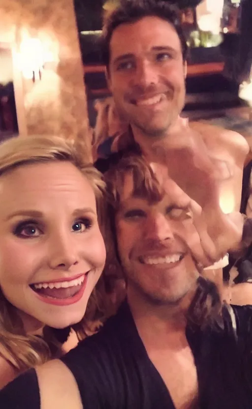 Prompt: gopro footage, first person view of my sexy date with kristen bell