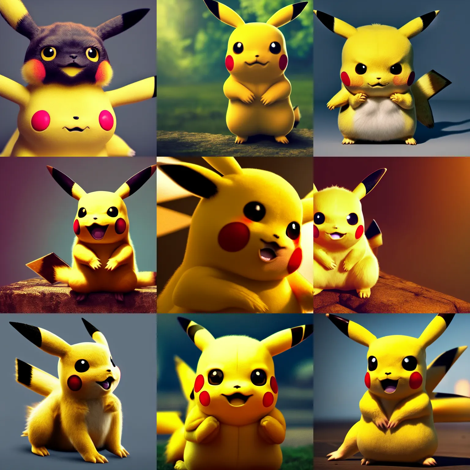 Image similar to photography of a realistic pikachu animal, 8 k, cinematic lighting, natural background, trending on artstation, pokemon