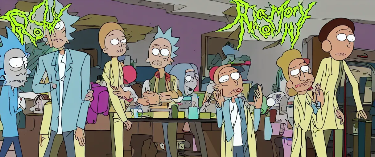 Prompt: rick beats morty and farts