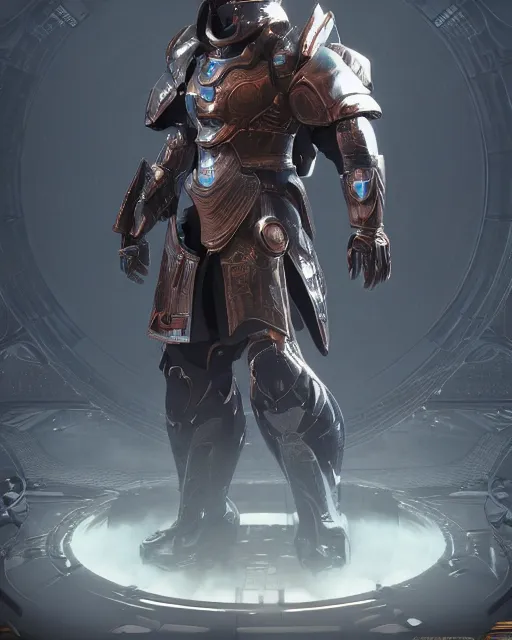 Prompt: a sci fi quarter - length portrait of an oriental templar with massive metal protrusions, majestic and futuristic, cinematic lighting, high detail, organic metal shapes, unreal engine, octane render, art by vitaly bulgarov artstation, character art by bungie studios, fog volumes, vivid color glow, post processing, cgsociety