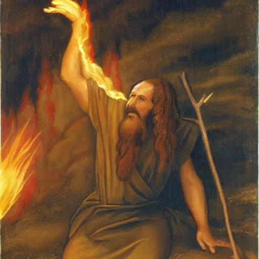 Prompt: moses and the burning bush