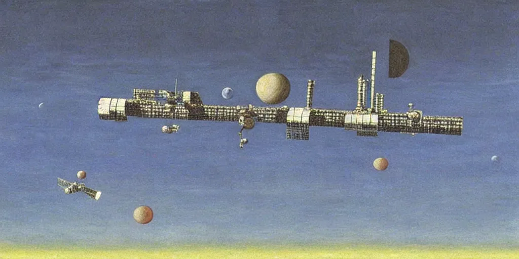 Image similar to a space station by david inshaw. hd