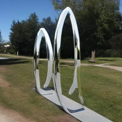 Prompt: a chrome arch, craigslist photo