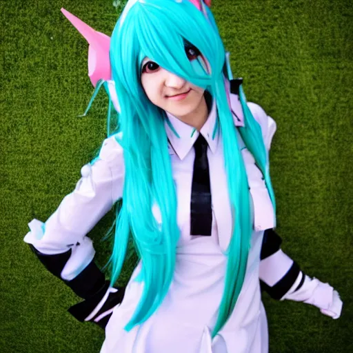 Prompt: Hatsune Miku cosplay