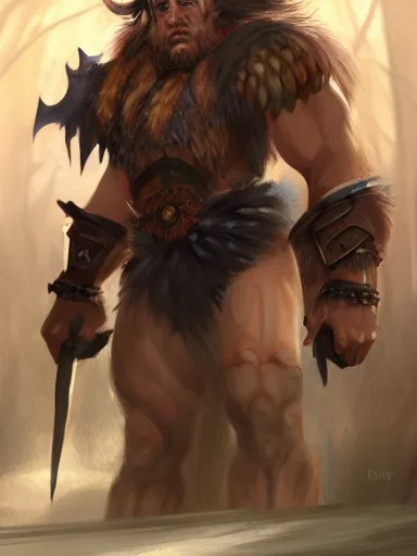 Prompt: a dnd goliath barbarian, highly detailed, digital painting, artstation, cgscoiety, cinematic, full body portrait, concept art, 8K, best on artstation, cgsociety, wlop, Behance, pixiv, cosmic, epic, stunning, gorgeous,, masterpiece by Dorian Cleavanger and Stanley Lau, art by George Lukas