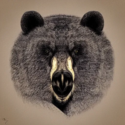 Prompt: an animal half bird half bear, highly detailed, digital art