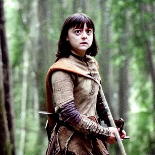 Image similar to arya stark as native in The Emerald Forest(1985)