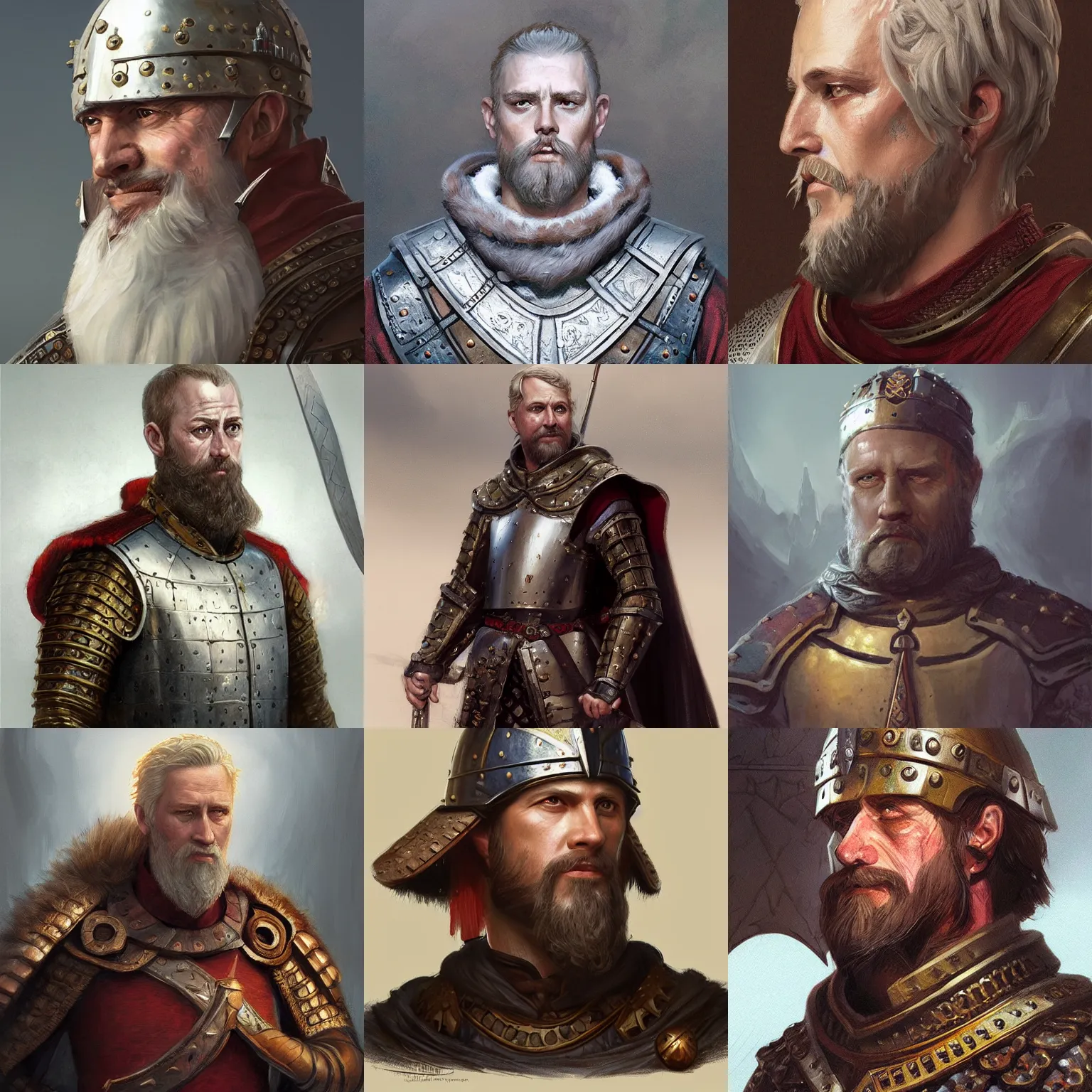 Prompt: william the conqueror, D&D, fantasy, portrait, highly detailed, digital painting, trending on artstation, concept art, sharp focus, illustration, art by artgerm and greg rutkowski and magali villeneuve