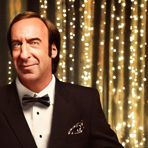 Image similar to close-up photo of Saul Goodman drunk in a disco