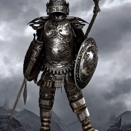 Prompt: warrior with metal owl armour, highly detailed, 4k, HDR, smooth, sharp focus, hyper realistic, high resolution