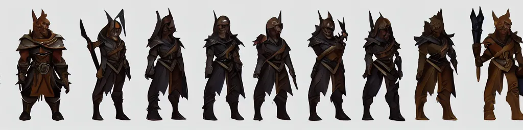 Image similar to dnd paladin character turnaround sheet, rpg, tabletop role playing game, d&d, trending on artstation