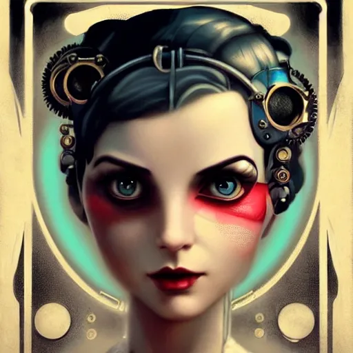 Image similar to Lofi Steampunk BioShock portrait, Pixar style, by Tristan Eaton Stanley Artgerm and Tom Bagshaw.