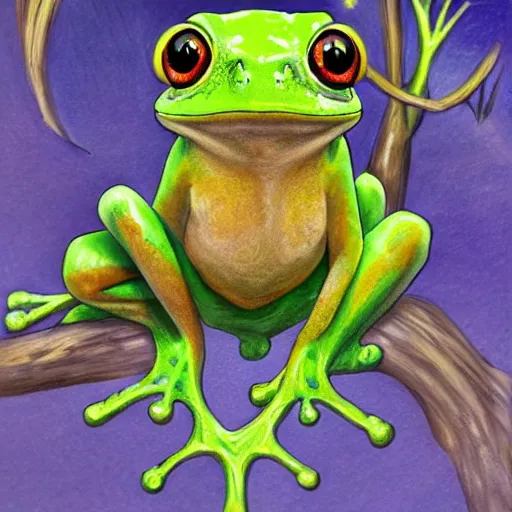 Prompt: treeborn frog, fantasy art