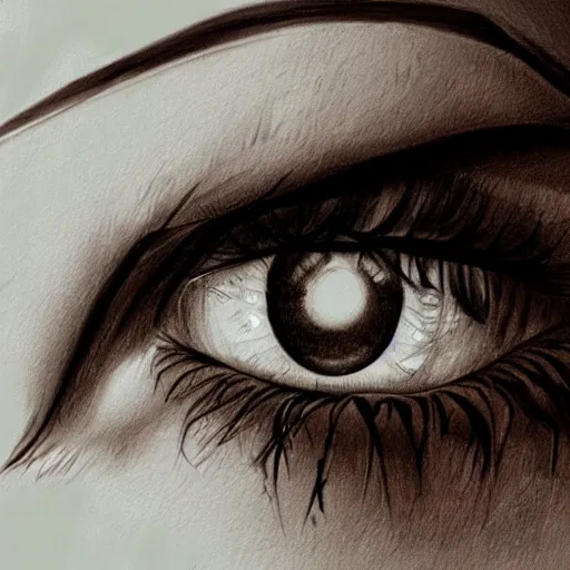 Prompt: detailed illustration of a girls eyes with tears, highly detailed, realistic, art station