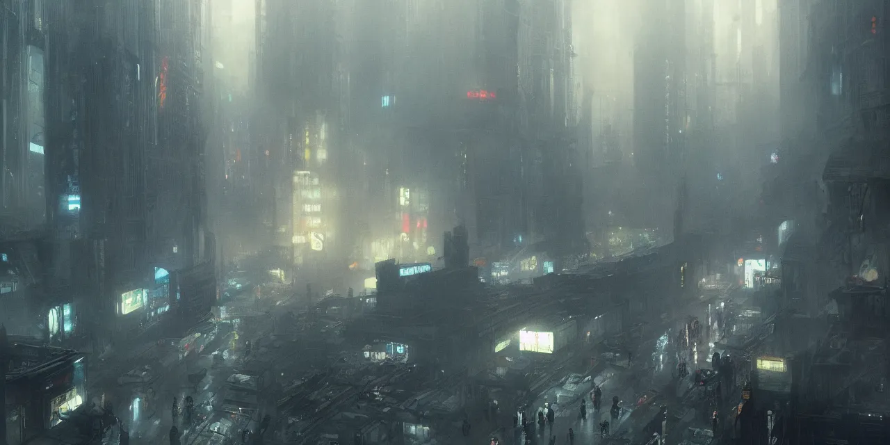 Image similar to 2 0 1 8 blade runner movie dirty harry western look at the cityscape from roof perfect face fine realistic face pretty face reflective polymer suit tight neon puffy jacket blue futuristic sci - fi elegant by denis villeneuve tom anders zorn hans dragan bibin thoma greg rutkowski ismail inceoglu illustrated sand storm alphonse mucha