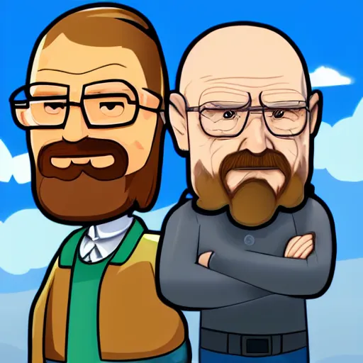 Prompt: walter white in the style of bloons td 6,