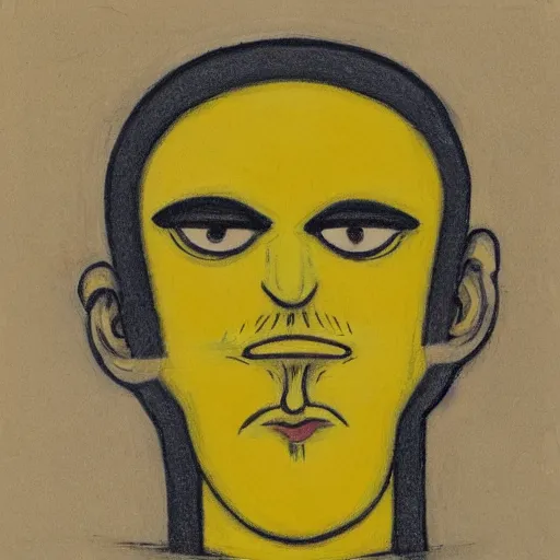 Prompt: a yellow face with a flat, neutral mouth and furrowed eyebrows, its left raised higher than its right. conveys a wide variety of sentiments, including suspicion, skepticism, concern, consideration, disbelief, and disapproval.