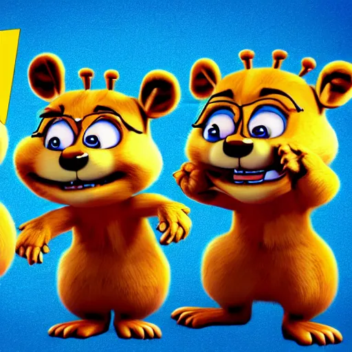 Prompt: Alvin and the Chipmunks in Five Nights at Freddy's