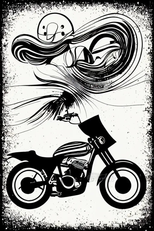 Prompt: minimalist boho style art of a motorbike, illustration, vector art
