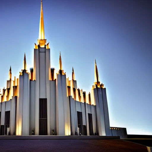 Image similar to satanist heavy metal Mormon temple, photo, detailed, 4k