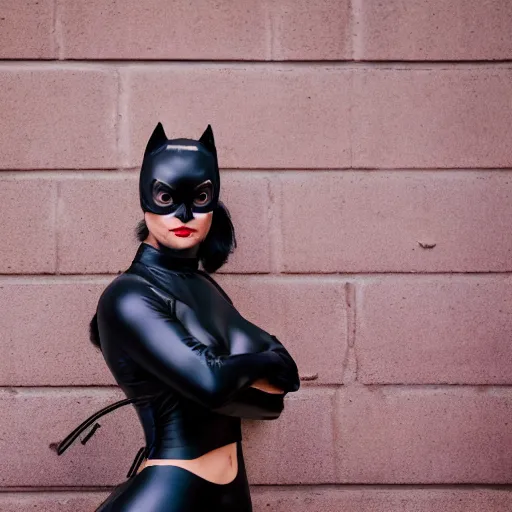 Prompt: portrait photo still of real life catwoman, 8 k, 8 5 mm f 1. 8