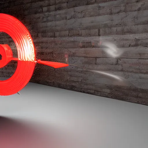 Image similar to hi-tech circular buzzsaw, 3D promotional render. very detailed, volumetric lighting