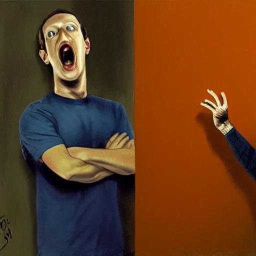 Prompt: mark zuckerberg in the scream