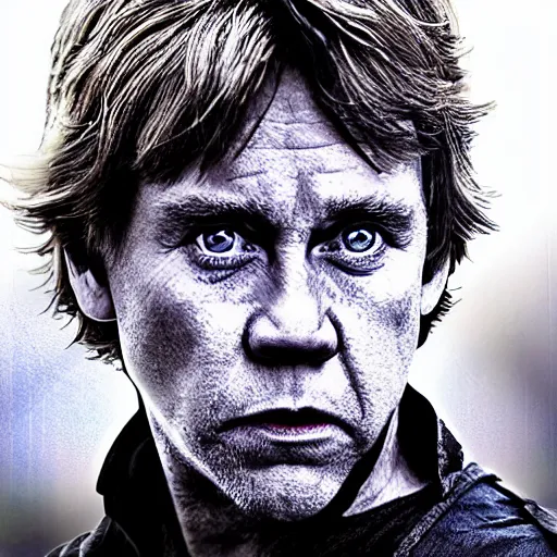 Prompt: nice cage as luke skywalker in star wars, digital photo, high detail