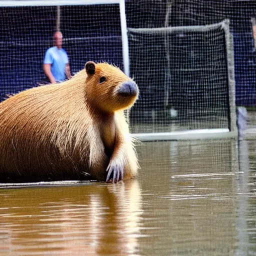 Image similar to Capybara Slam dunking a basketball