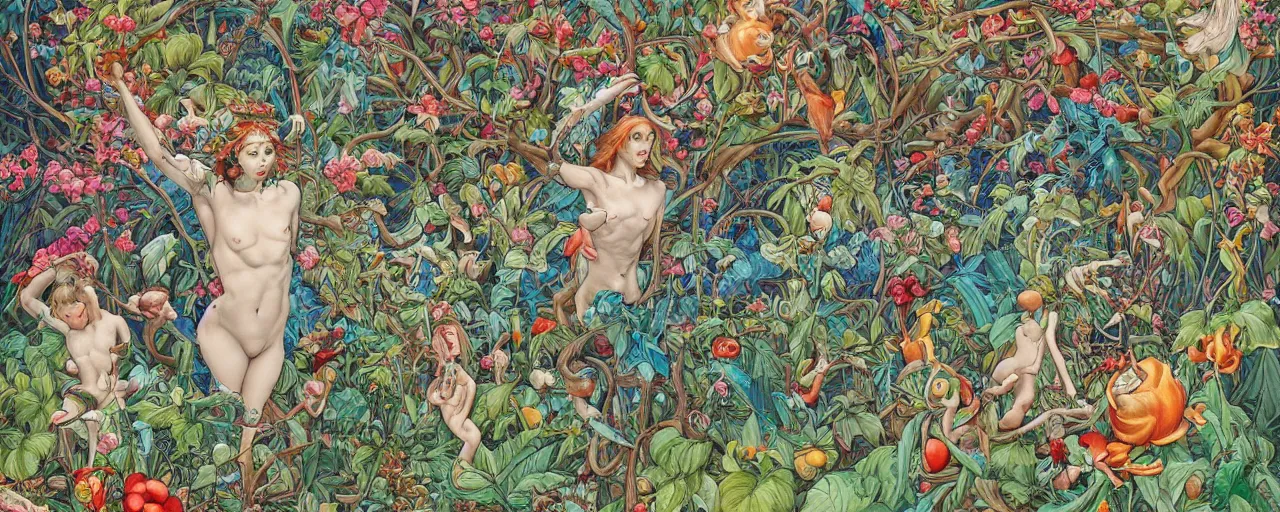 Prompt: garden of eden by James Jean