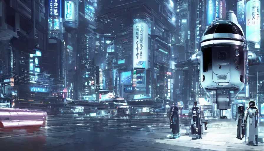 Prompt: futuristic osaka with androids by shingo araki, hyperdetailed, artstation, cgsociety, 8 k